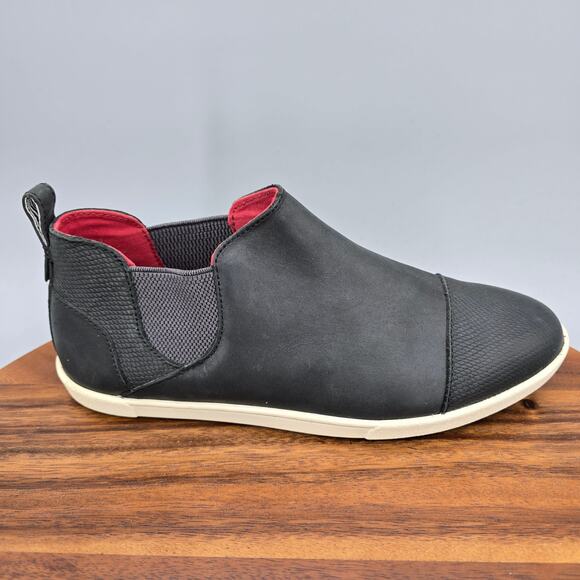 Olukai Waipahe Booties Womens 7.5 Black Leather Slip On Chelsea Ankle Boot Shoes - Picture 1 of 8